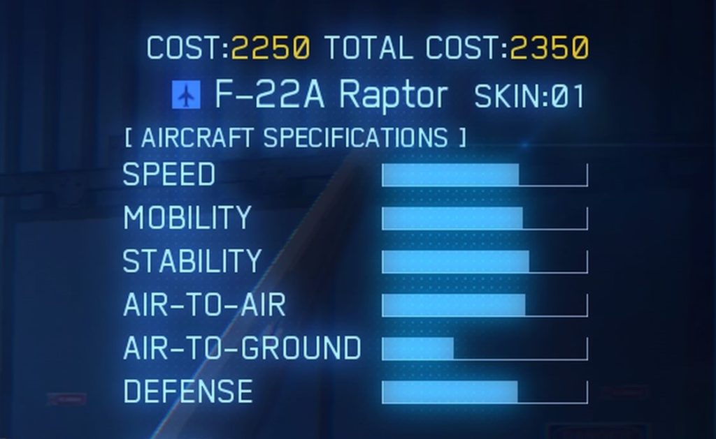 ACE COMBAT™ 7: SKIES UNKNOWN_F-22A Raptor SPEC